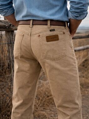 Wrangler Tan Straight Leg Jeans 34x30 Workwear Western Cowboy Pants